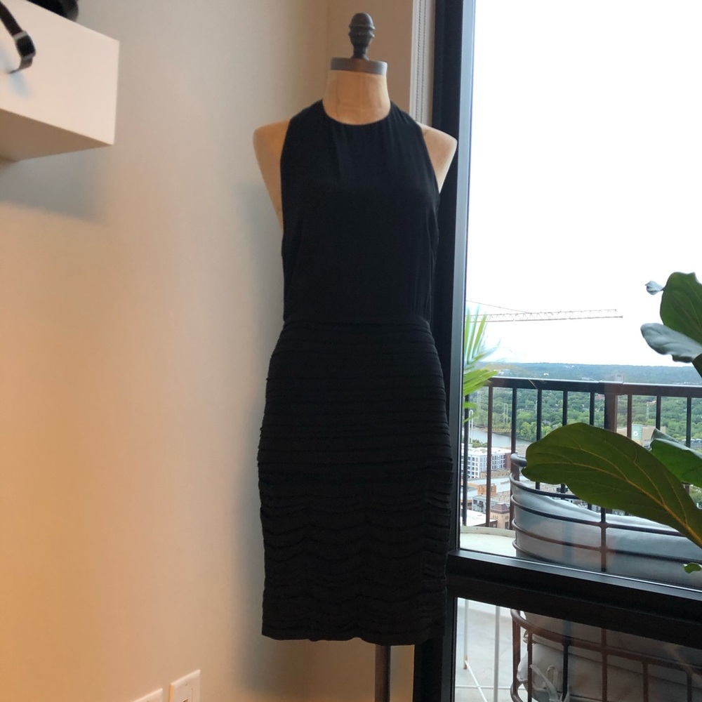 Alice & Olivia LBD with leather accent